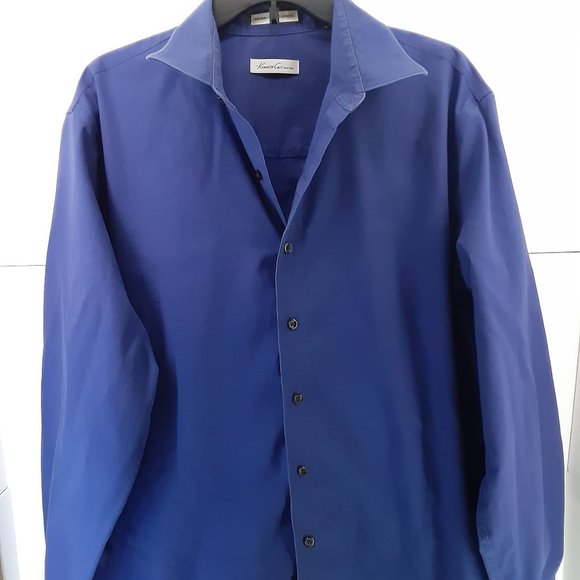 Kenneth‎ Cole Men's Button Down Shirt Size XL 17 34-35 Purple/Blue  Long Sleeve - Picture 1 of 5